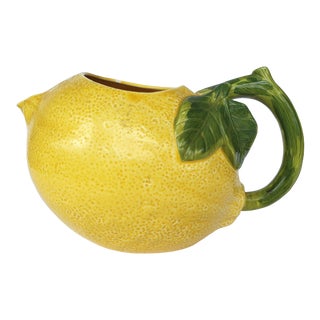 1990s Ceramic Lemon Pitcher Made in Mexico, Signed For Sale