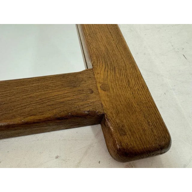 1960s Belgian Brutalist Oak Mirror, 1960s For Sale - Image 5 of 8