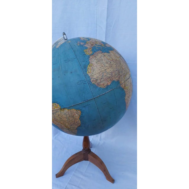 Blue Terrestrial Globe by Antonio Vallardi For Sale - Image 8 of 10