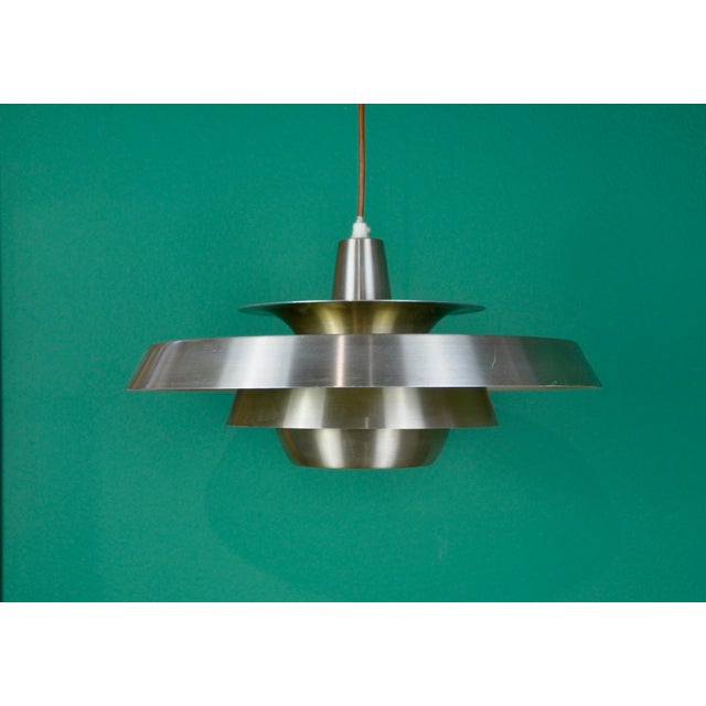 Danish Lamp in Gold Metal, 1960s For Sale - Image 4 of 12