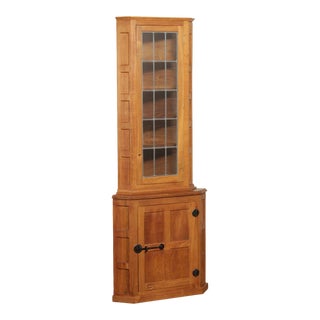 Derek Slater Fishman Arts & Crafts Style Oak Corner Cabinet For Sale
