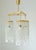 Mid-Century Modern Vintage Jablonecke Sklarny Bohemian Glass Chandelier, Solid Brass, 3-Light, 1970s For Sale - Image 3 of 8