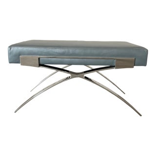 Holly Hunt Leather Dragonfly Bench For Sale
