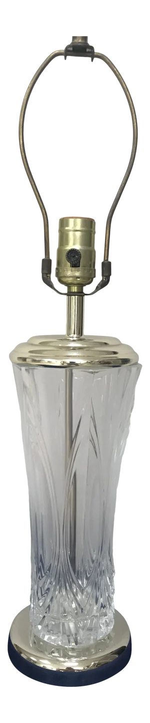 Hollywood Regency Draped Cut Crystal Brass Table Lamp