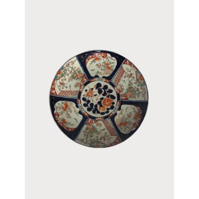 Large Antique Japanese Imari Hand Painted Plate, 1900 For Sale - Image 4 of 6