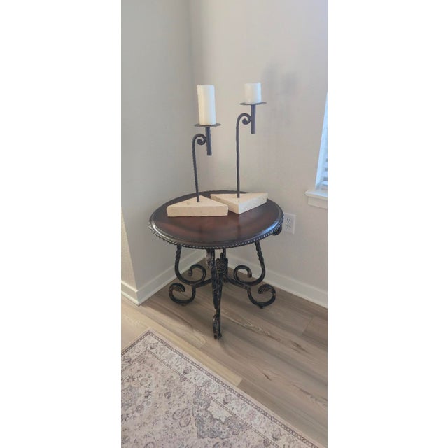 Matching Round End Tables – Steve Silver Crowley – Dark Cherry For Sale - Image 15 of 15