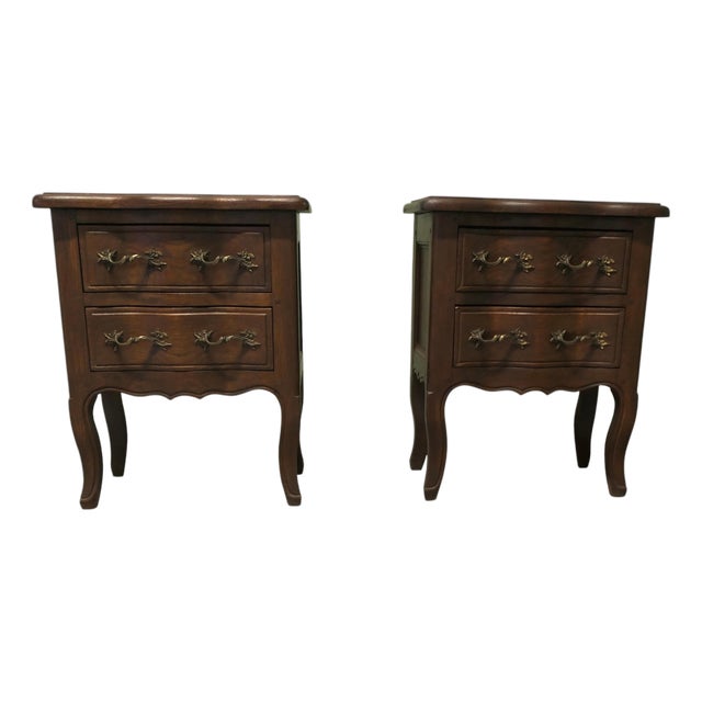 French Country Oak Bedside Tables, 1960, Set of 2 For Sale