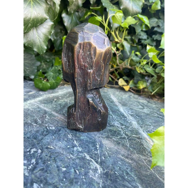Bauhaus Mid 20th Century Bronze Sculpture “Taos Beauty” by Nicolai Fechin – Native American Portrait For Sale - Image 3 of 14