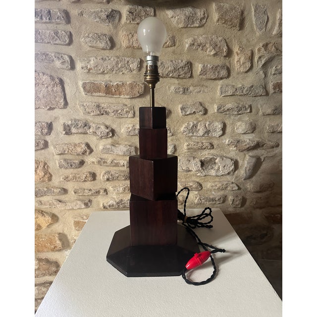 Vintage Art Deco Cubist Table Lamp, 1930 For Sale - Image 14 of 15