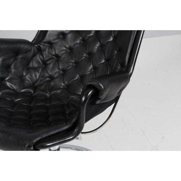 Vintage Jetson Lounge Chair with Black Leather by Bruno Mathsson for Dux, 2024 For Sale - Image 3 of 9
