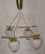 Metal Mid-Century Japanese Ceiling Lamp with Pagoda-Shaped Brass Frame and Lantern Glass Shades, 1960s For Sale - Image 7 of 8