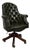 Chesterfield Director's Desk Chair in Green Leather For Sale