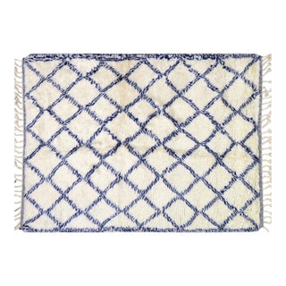 Moroccan Modern Hand Knotted Wool Rug, 9'x12' For Sale
