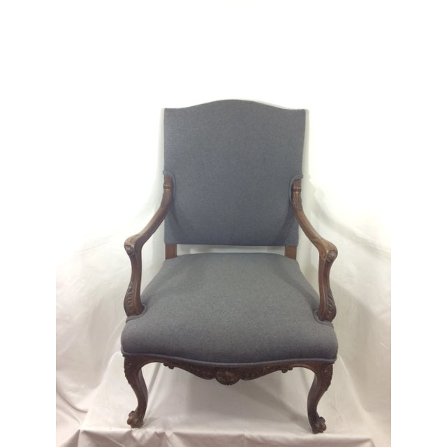 Mid 19th Century French Regency Style Walnut Armchair For Sale - Image 5 of 7