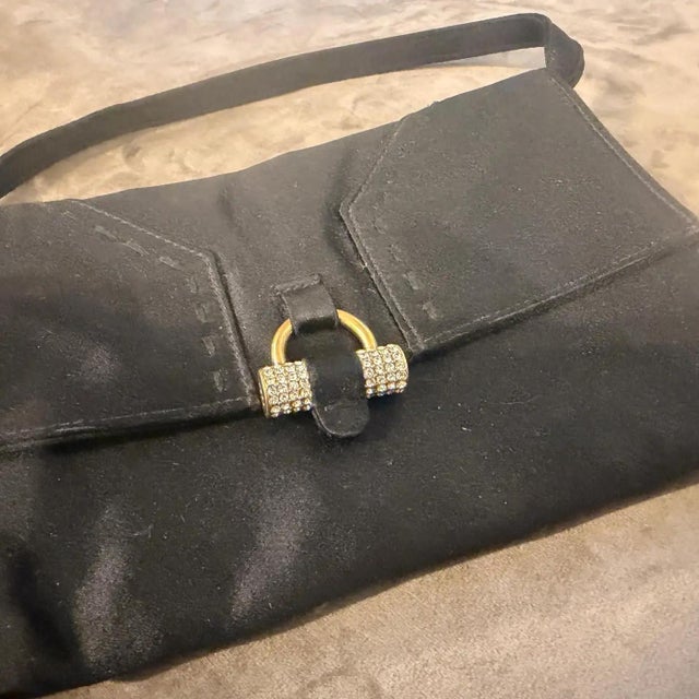 Black 1980s Vintage Black Satin Evening Jewel Bag by Yves Saint Laurent For Sale - Image 8 of 14