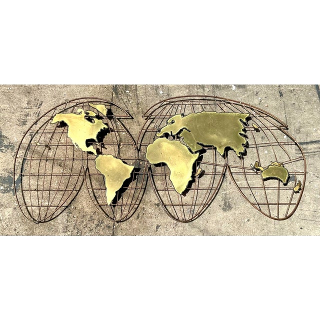 Late 20th Century Vintage Boho Curtis Jere Brass Globe Wall Sculpture For Sale - Image 5 of 11