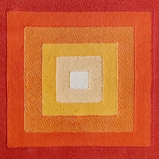 Textile Quadrat Geometric Op Art Rug in the style of Verner Panton, England, 1970s For Sale - Image 7 of 11