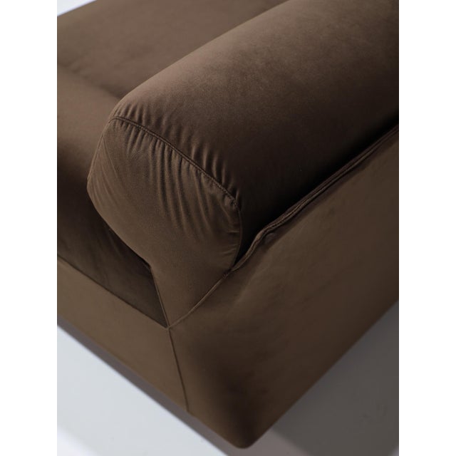 Fianda Modular Sofa and Armchair in Brown Velvet by Vico Magistretti for Cassina, 1970s, Set of 4 For Sale - Image 12 of 18