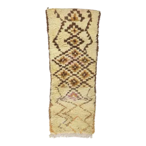 Late 20th Century Vintage Natural Moroccan Azilal Rug - 02'04 X 05'10