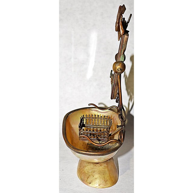 Antique White 19c French Shell Jewelry Ring Stand For Sale - Image 8 of 10