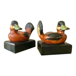 Mottahedeh Porcelain Duck Bookends, a Pair (Italy) For Sale