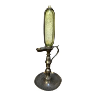 Antique Rare Whale Oil Time-Keeping Lamp For Sale