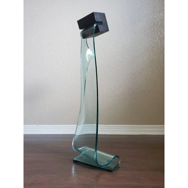Modern Mary Shaffer Slumped Glass & Bronze Sculpture "From Cube #9" Signed For Sale - Image 3 of 10