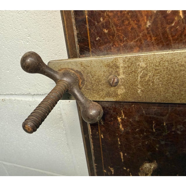 Brown Antique 19th Century Acme Pants Trouser Stretcher Rack Press Wood Steel Iron For Sale - Image 8 of 13