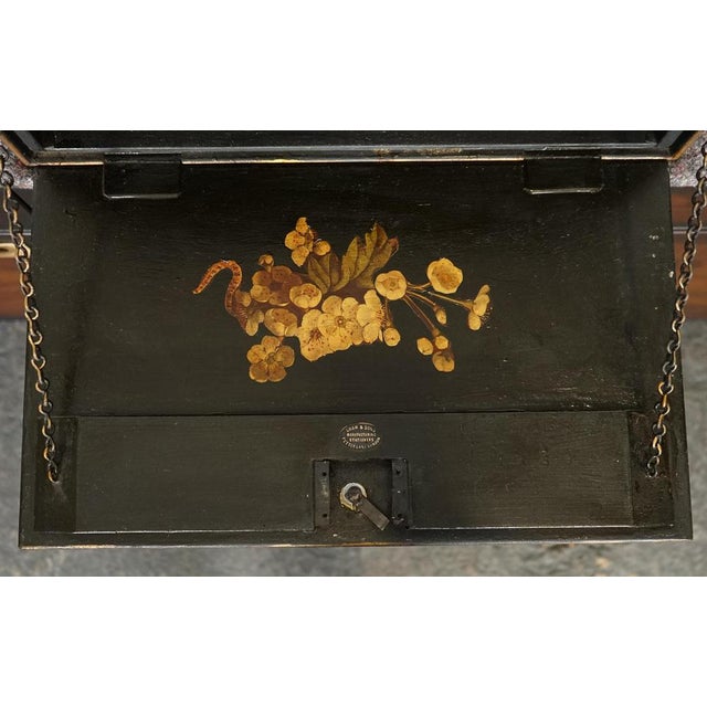 Vintage Metal Floral Hand Painted Design Storage Box from Shaw & Sons. For Sale - Image 16 of 18