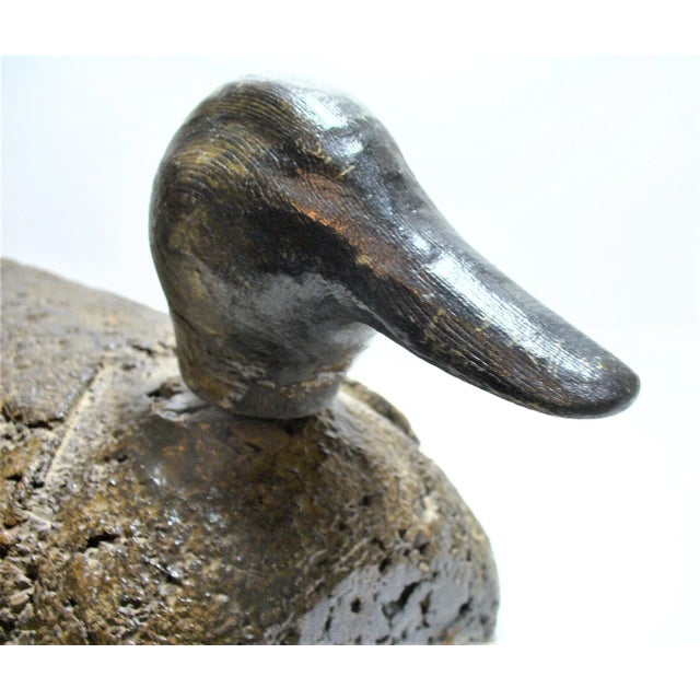 Brown Antique Hand Made Duck Decoy For Sale - Image 8 of 9
