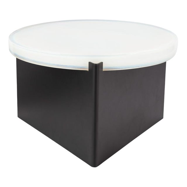 Alwa One Big 5501WB Side Table with White Top and Black Base by Sebastian Herkner for Pulpo For Sale