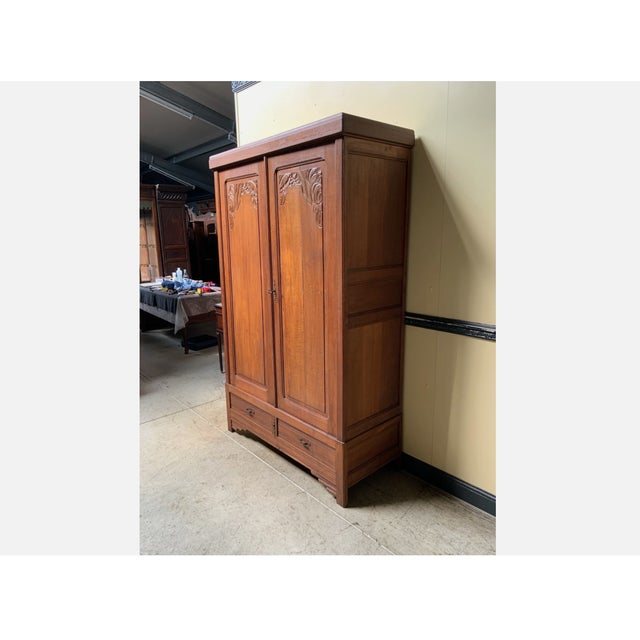 Art Deco Oak Wardrobe, 1925 For Sale - Image 4 of 9