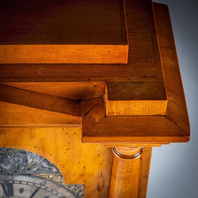 Tan 19th Century Baroque Wall Clock in Biedermeier Case For Sale - Image 8 of 10