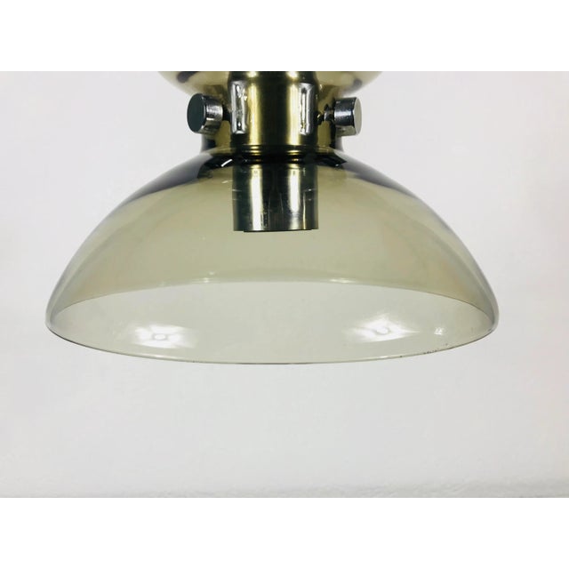 Chrome 1970s Glass and Chrome Pendant Lamp by Glashütte Limburg, Germany For Sale - Image 8 of 10