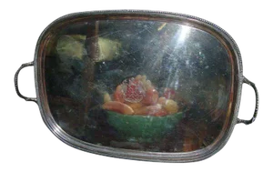 Early 19th Century Old Sheffield Silver on Copper "Fortune Favors the Brave" Handled Tray