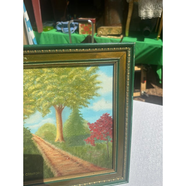 1970s Framed Foliage and Path Landscape Painting, Signed by the Artist For Sale In Atlanta - Image 6 of 9