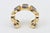 Gold Gold Plated Two Row Cuff Bracelet With Agate Stones, 1990's For Sale - Image 8 of 11