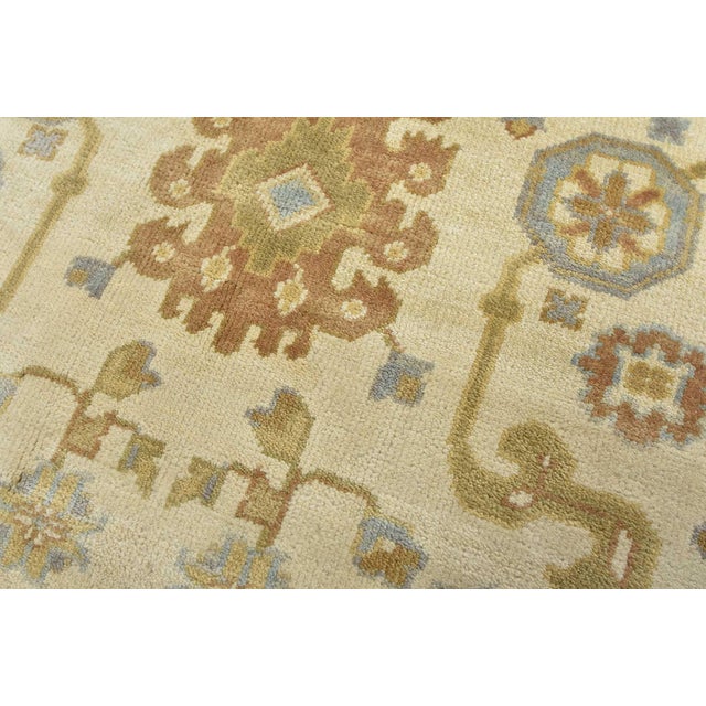 Oushak Rug 5’9” X 8’8” Ivory Wool Traditional Hand-Knotted Oriental Carpet For Sale - Image 4 of 12