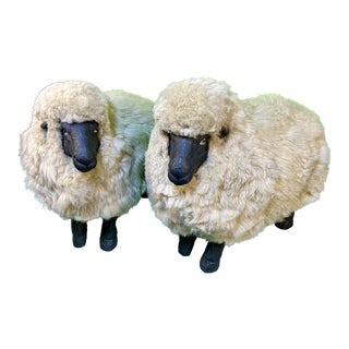 Late 20th Century Lalanne Style Sheep Footstools - a Pair For Sale