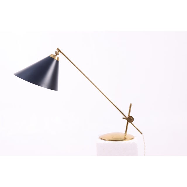 Metal Mid-Century Table Lamp by Th. Valentiner, Denmark, 1950s For Sale - Image 7 of 7