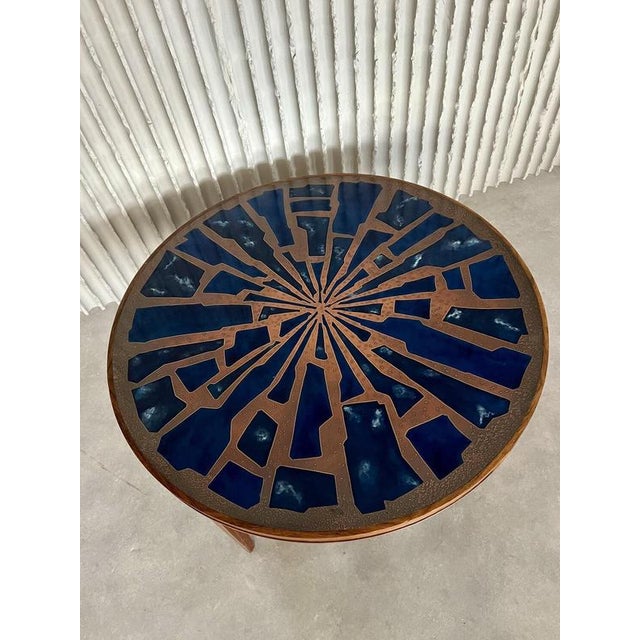 Vintage Coffee Table in Enamel and Copper, 1960s For Sale - Image 6 of 12