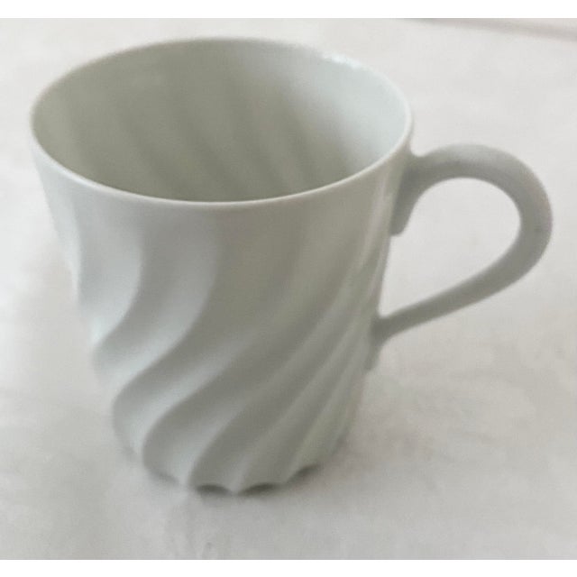 Ceramic Vintage Haviland Limoges France White Porcelain Demitasse Cup and Saucer Mint Condition. For Sale - Image 7 of 14