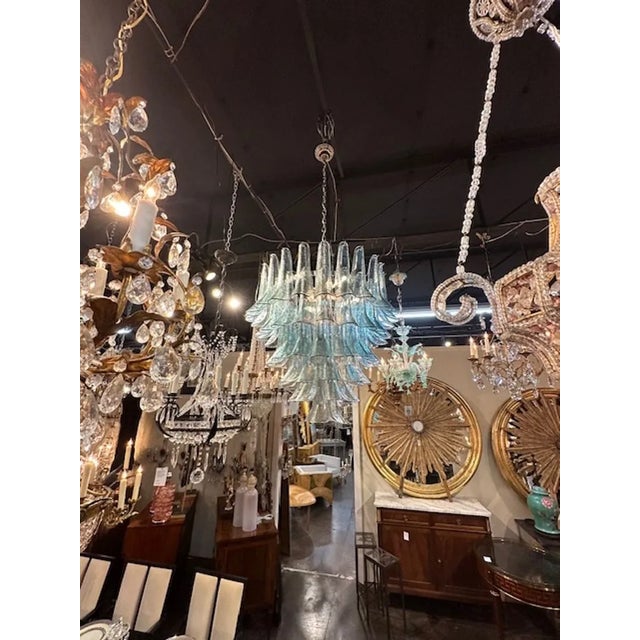 Modern Murano Saddle Waterfall Chandelier For Sale - Image 3 of 5