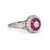 Art Deco Vintage Art Deco Diamond Calibre Ruby Ring Sz 8.5 Platinum Engagement Jewelry For Sale - Image 3 of 6