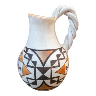 Mid-Century Native American Indian Acoma Pottery Vase by Dolores Sanchez For Sale