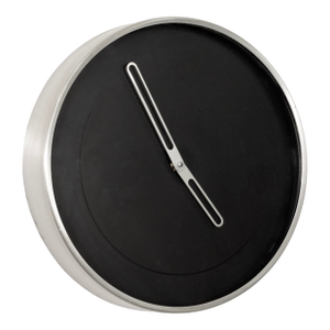 Vintage 1970s Howard Miller Modern Minimalist Black and Silver Wall Clock
