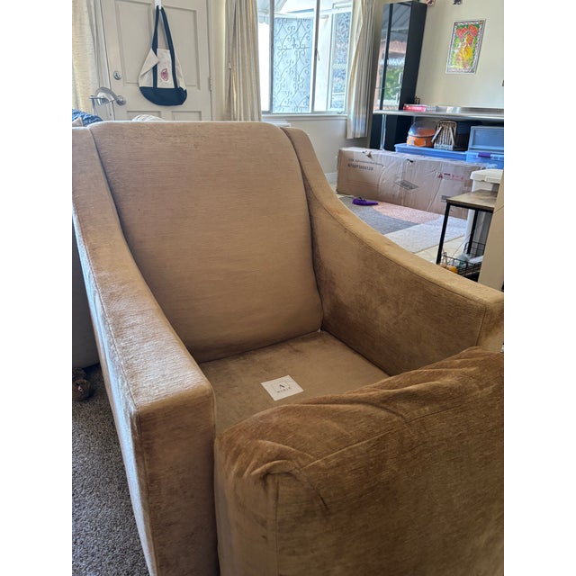 A. Rudin A. Rudin No. 688 Modern Lounge Chair in Gold Fabric For Sale - Image 4 of 7