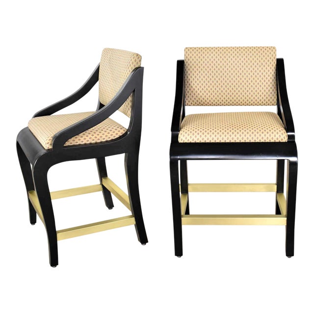 Vintage Modern Black Painted Brass & Upholstered Counter ... (640 x 640 Pixel)
