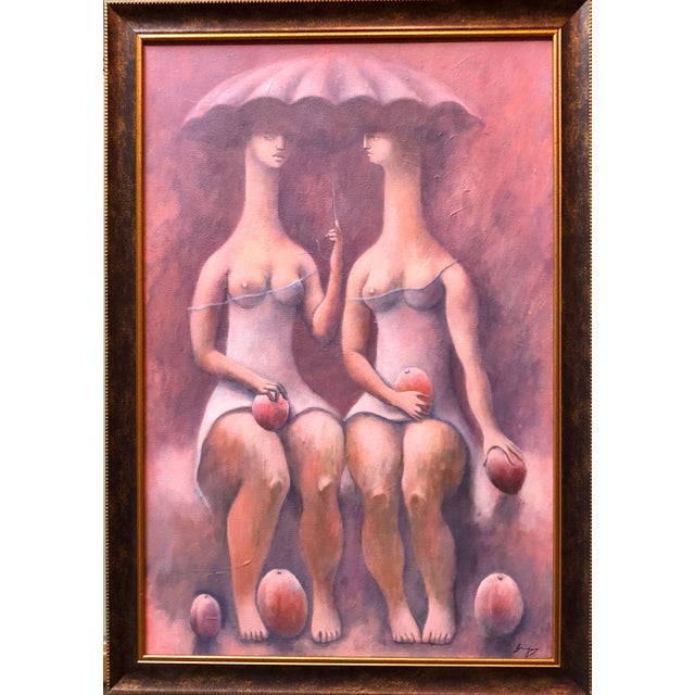 Contemporary The Musician, Large Lating American Modernist Oil Paintng For Sale - Image 3 of 7