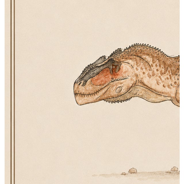 Atelier Aria Lumae Kai Hanna Van Wouden Giganotosaurus Carolinii Original Scientific Watercolor Fine Art Cotton Rag Gallery Board Print 20 X 16 For Sale In San Antonio - Image 6 of 15
